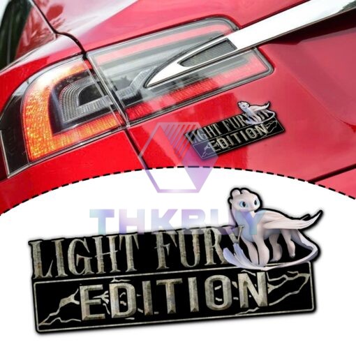 Light Fury Edition Laser Engraved or 3D Inlayed Car Name Badge Version 2