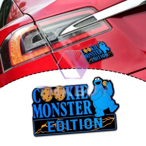 Cookie Monster Edition Laser Engraved or 3D Inlayed Car Name Emblem Badges