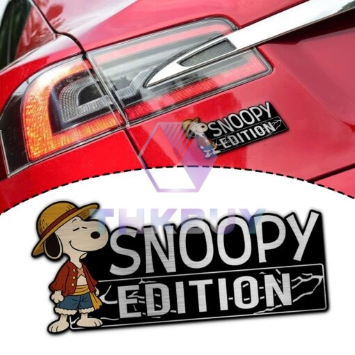 Snoopy x One Piece Edition Laser Engraved or 3D Inlayed Car Name Badge