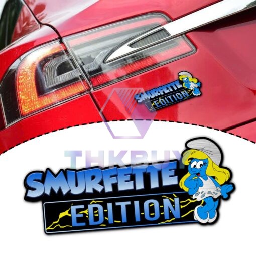 Smurfette Edition Laser Engraved or 3D Inlayed Car Name Badge