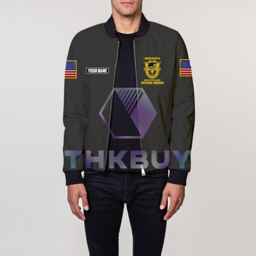 Personalized US Army Green Beret Special Forces AOP Bomber Jacket