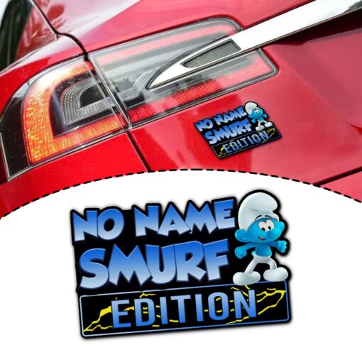 No Name Smurf Edition Laser Engraved or 3D Inlayed Car Name Badge