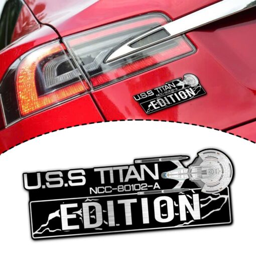 U.S.S Titan NCC-80102-A Edition Laser Engraved or 3D Inlayed Car Name Badge