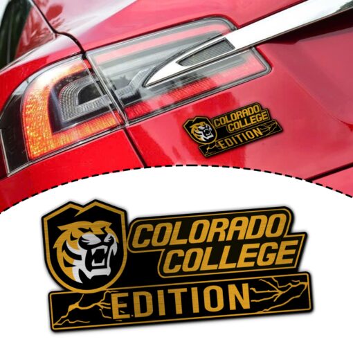 Colorado College Tigers Edition Laser Engraved or 3D Inlayed Car Name Badge