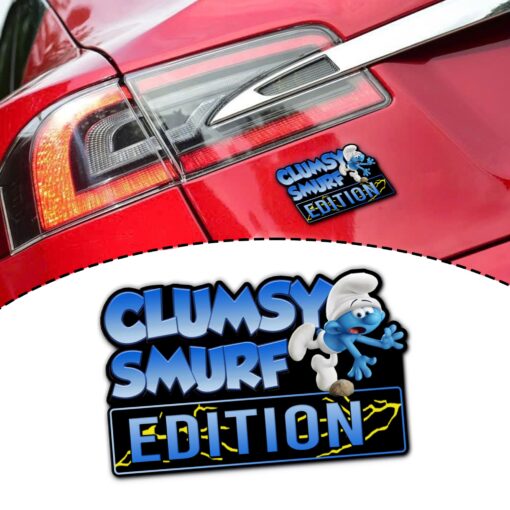 Clumsy SmurfEdition Laser Engraved or 3D Inlayed Car Name Badge