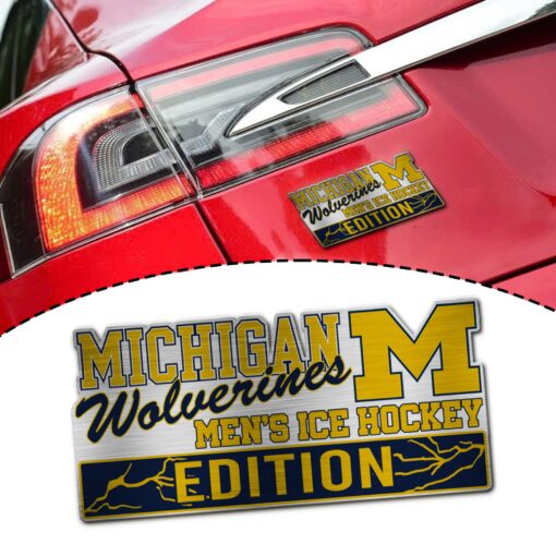 Michigan Wolverines men's ice hockey Edition Laser Engraved or 3D Inlayed Car Name Badge