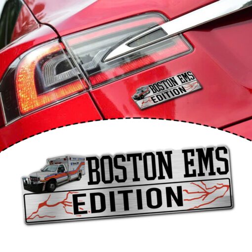 Boston, Massachusetts, Boston EMS Edition Laser Engraved or 3D Inlayed Car Name Badge
