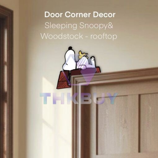 Sleeping Snoopy and Woodstock Door Corner Decor