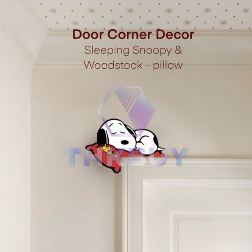 Sleeping Snoopy and Woodstock Door Corner Decor