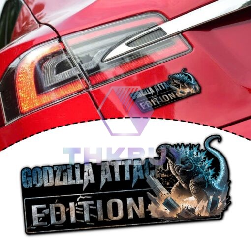 Godzilla Attack Edition Laser Engraved or 3D Inlayed Car Name Badge