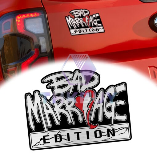 Bad Marriage Edition Laser Engraved Car Emblem