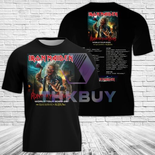 Iron Maiden 2025 -26 World Tour AOP Unisex 3D T-shirt