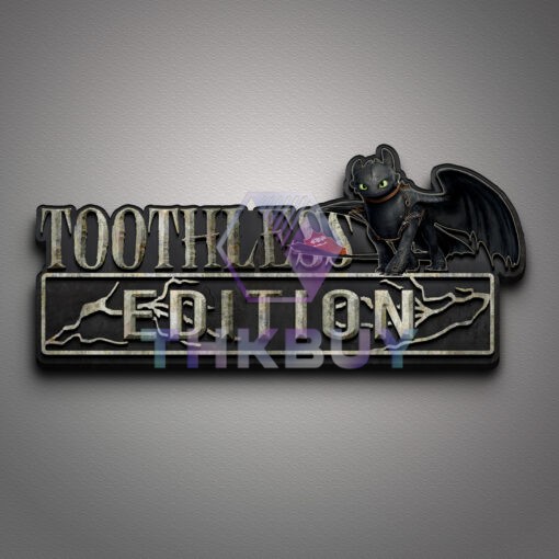 Toothless Edition Laser Engraved or 3D Inlayed Car Name Badge Version 1 - Image 2