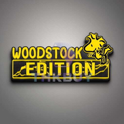 Woodstock Edition Laser Engraved or 3D Inlayed Car Name Badge - Image 2