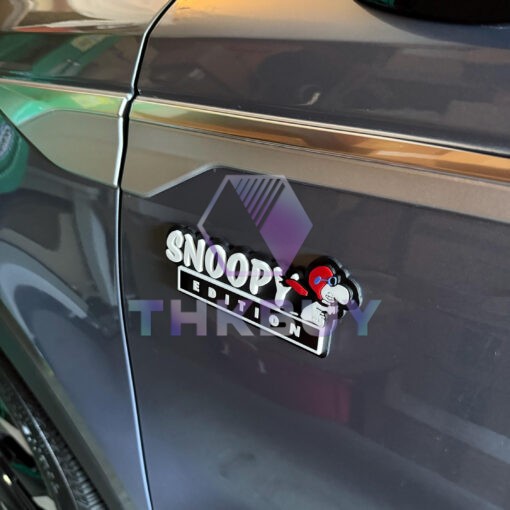 Snoopy In Red Baron Gear Edition Laser Engraved or 3D Inlayed Car Name Badge - Image 10