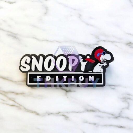 Snoopy In Red Baron Gear Edition Laser Engraved or 3D Inlayed Car Name Badge - Image 8