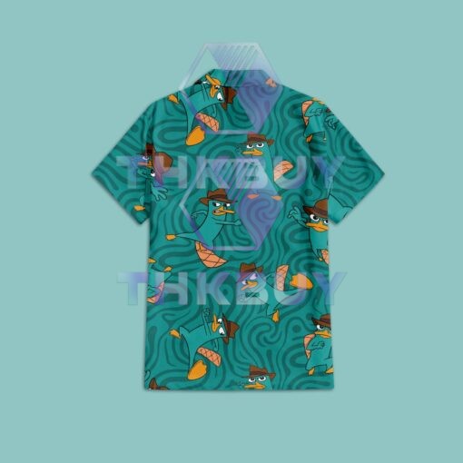 Perry the Platypus in Phineas and Ferb Swirling Hawaiian Shirt - Image 2