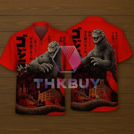 Godzilla Japanese Art Hawaiian Shirt