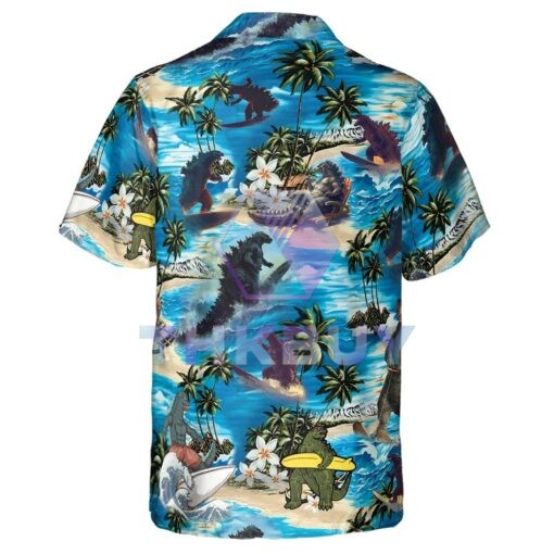 Godzilla Surfing Summer Vibes Hawaiian Shirt - Image 4