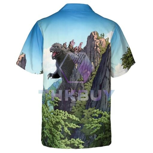 Kaiju Landscape Godzilla Hawaiian Shirt - Image 4