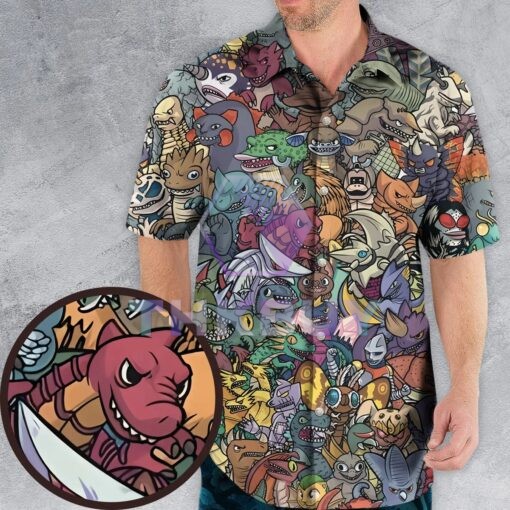 Kaiju Crew Godzilla Hawaiian Shirt - Image 2