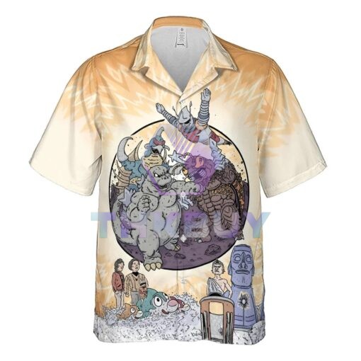 Godzilla vs Megalon Hawaiian Shirt - Image 3