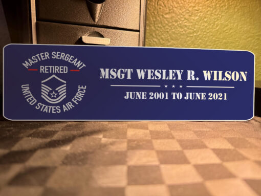 Personalized Sign Name, Rank, Year US Air Force Master Sergeant Retired - Image 3