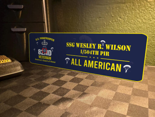 Personalized US Army 82nd Airborne Division Veteran Sign Name, Rank & Unit - Image 3