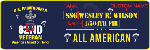 Personalized US Army 82nd Airborne Division Veteran Sign Name, Rank & Unit - Image 4