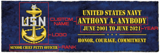 Personalized Sign Rank, Name, Year US Navy Senior Chief Petty Officer (SCPO) - Image 4