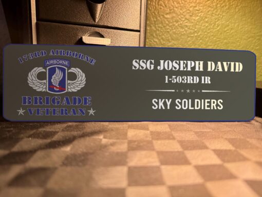 Personalized Sign Name, Rank & Unit US Army 173d Airborne Brigade - Image 2