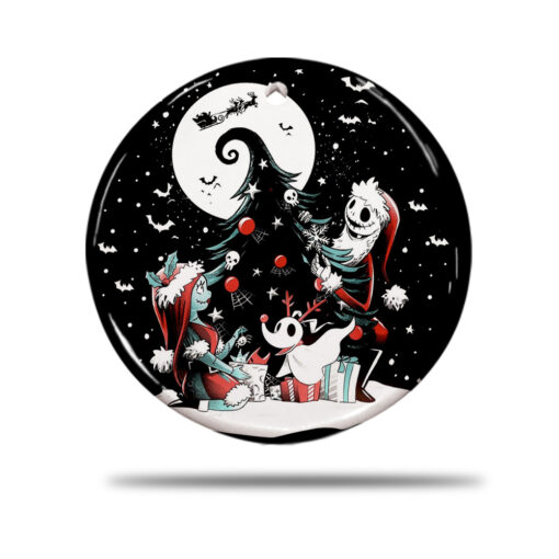 Personalized Nightmare Before Christmas Circle Ceramic Ornament - Image 2
