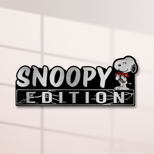 Snoopy Flower Bouquet Edition Laser Engraved or 3D Inlayed Car Name Badge - Image 2