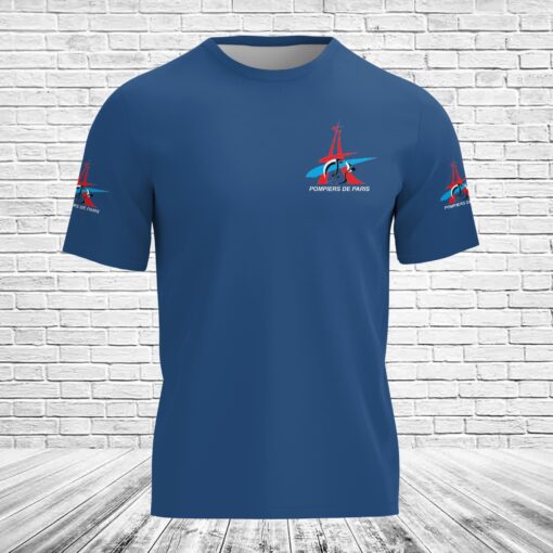 Pompiers De Paris Royal Color 3D T-shirt - Image 2