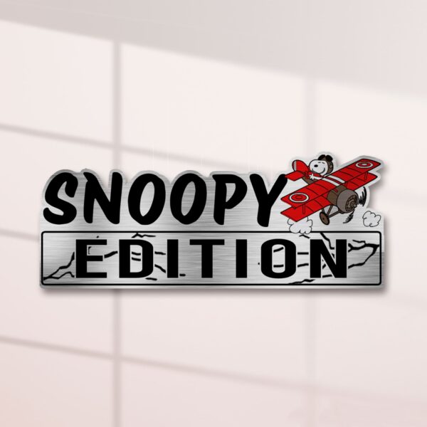 Snoopy Flying Airplane Edition Laser Engraved or 3D Inlayed Car Name Badge - Image 6