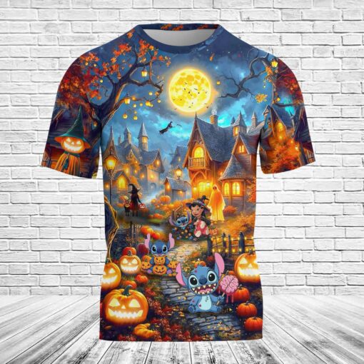 Stitch And Lilo Halloween T-Shirt 3D - Image 2
