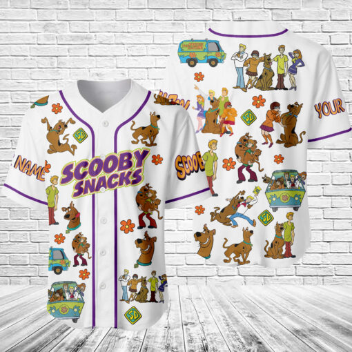 Personalized Scooby Doo And Friends Scooby Snacks Baseball Jersey