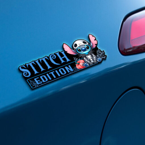 Stitch as Jack Halloween Version 2 Edition Laser Engraved or 3D Inlayed Car Name Badge - Image 2