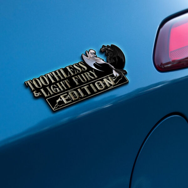 Toothless And Light Fury  Edition Laser Engraved or 3D Inlayed Car Name Badge - Image 2