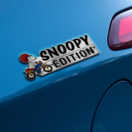 Snoopy Motorcycle Edition Laser Engraved or 3D Inlayed Car Name Badge - Image 2