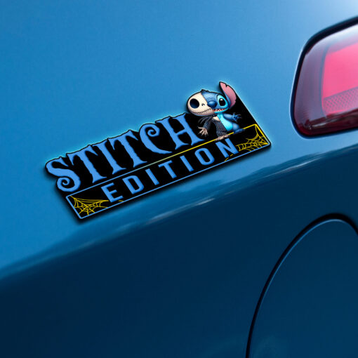 Stitch as Jack Halloween Version 3 Edition Laser Engraved or 3D Inlayed Car Name Badge - Image 2