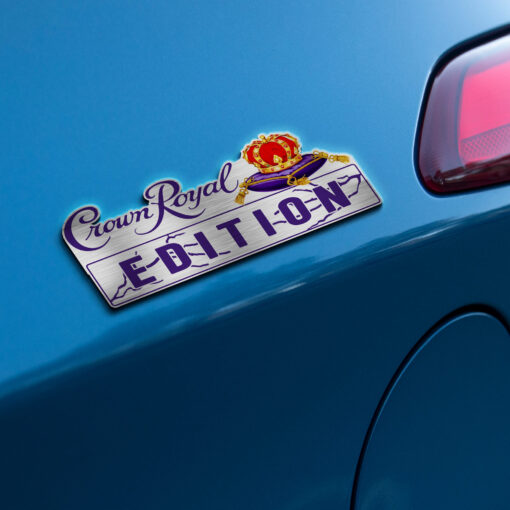 Crown Royal Whiskey Edition Laser Engraved or 3D Inlayed Car Name Badge - Image 2