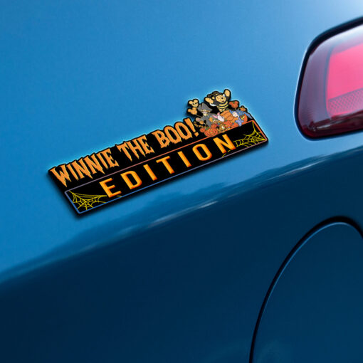 Winnie The Pooh Halloween Edition Laser Engraved or 3D Inlayed Car Name Badge - Image 2