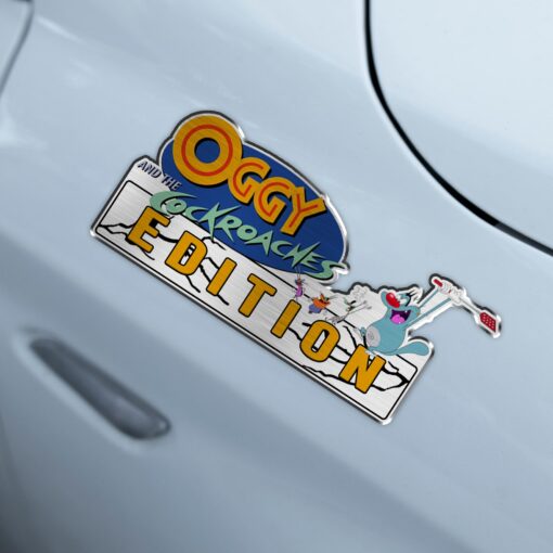 Oggy and the Cockroaches Edition Laser Engravedor 3D Inlayed Car Name Badge - Image 3