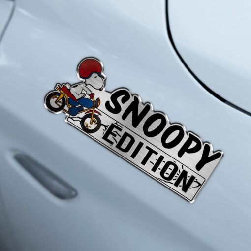 Snoopy Motorcycle Edition Laser Engraved or 3D Inlayed Car Name Badge - Image 3