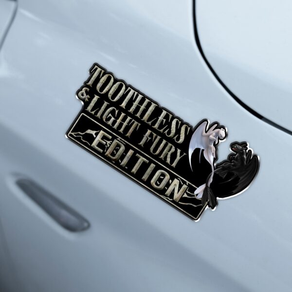 Toothless And Light Fury  Edition Laser Engraved or 3D Inlayed Car Name Badge - Image 3