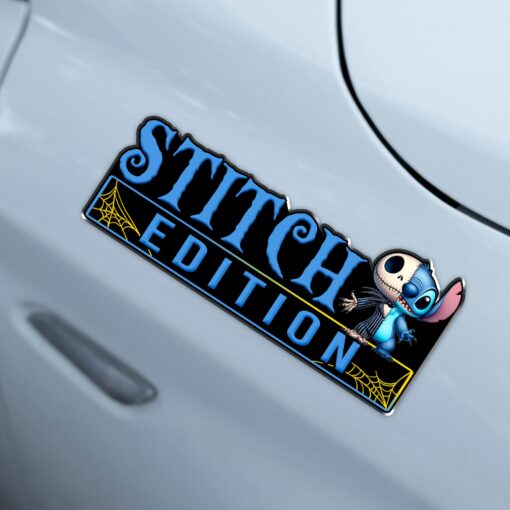 Stitch as Jack Halloween Version 3 Edition Laser Engraved or 3D Inlayed Car Name Badge - Image 3