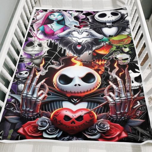 Jack and Sally The Nightmare Before Christmas Blanket - Image 5