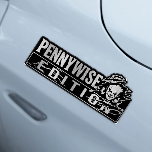 Pennywise Peeking Edition Laser Engraved or 3D Inlayed Car Name Badge - Image 3
