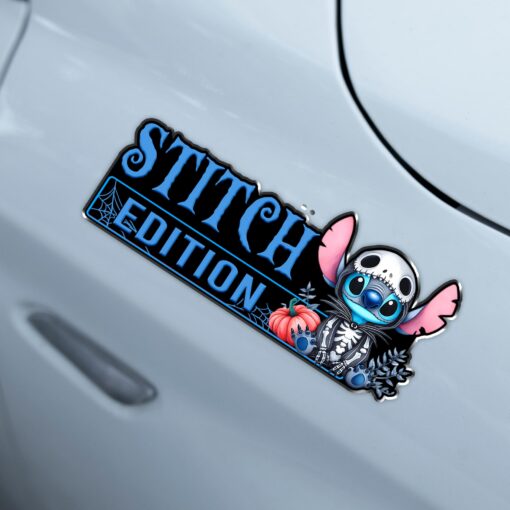 Stitch as Jack Halloween Version 2 Edition Laser Engraved or 3D Inlayed Car Name Badge - Image 3